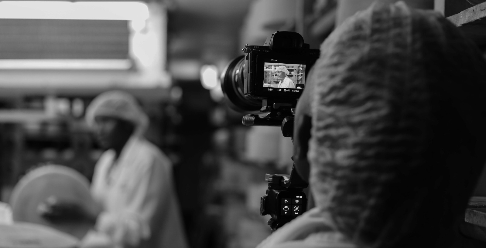 Camera filming a culinary production